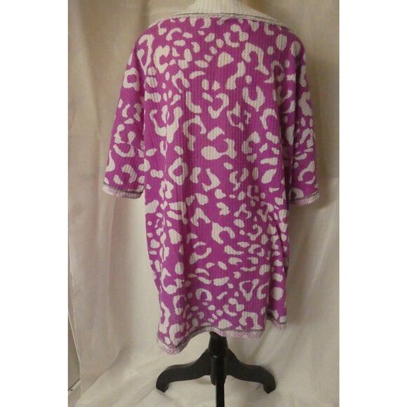 Bib! Women's Oversized XL Tunic Top Waffle Design V-Neck Made in USA - Picture 5 of 16